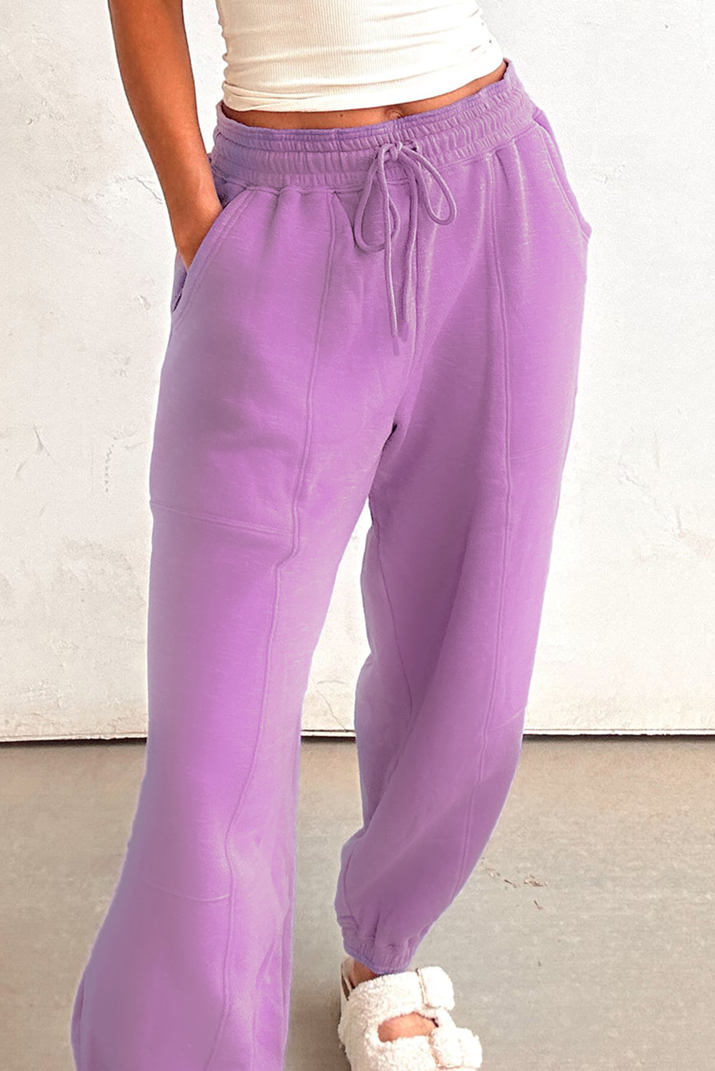 Lilac Drawstring Jogger Pants