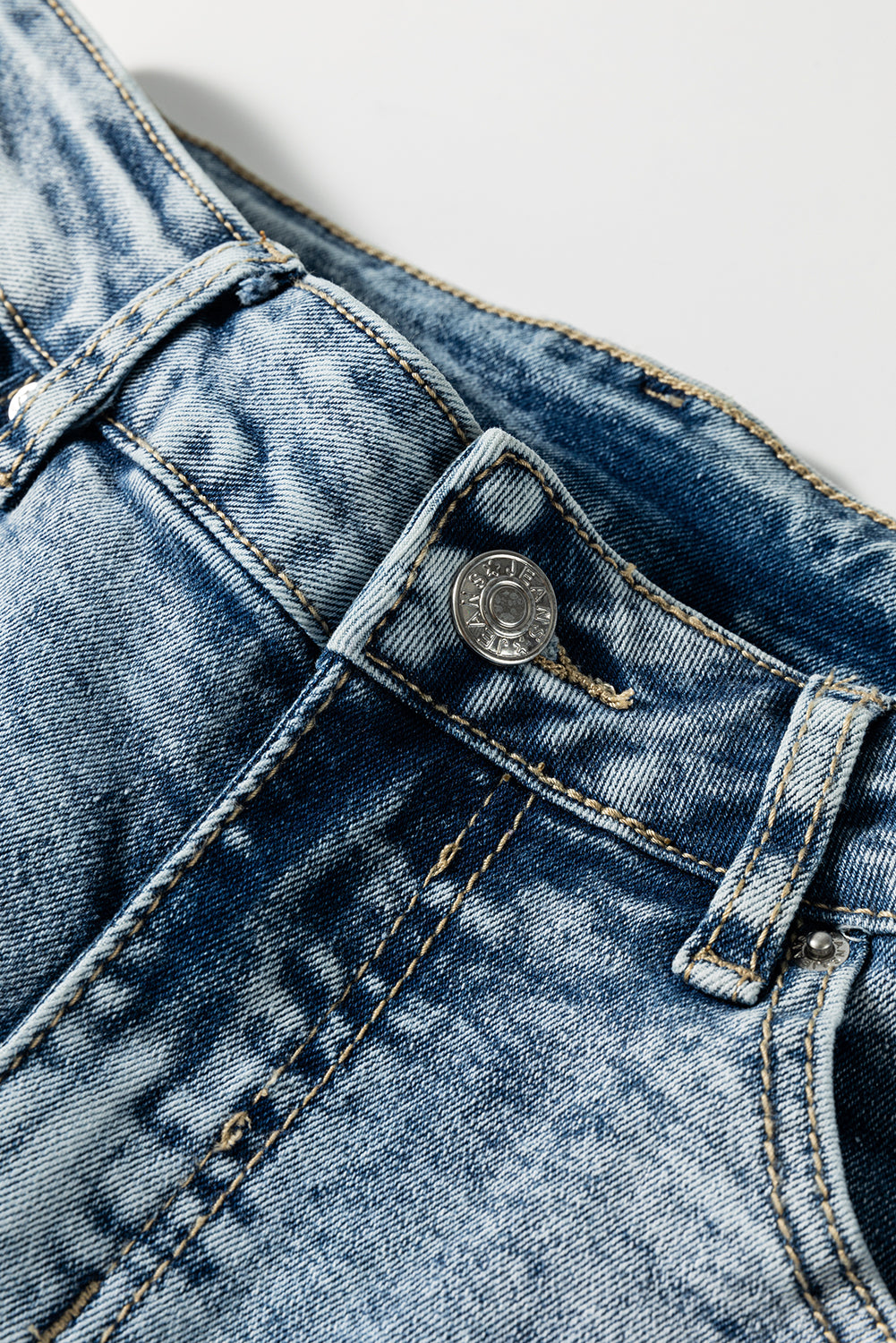 High Rise Cuffed Medium Wash Jeans