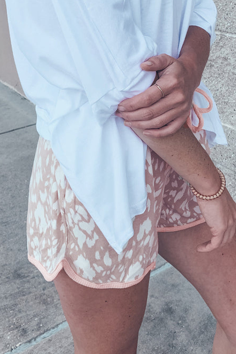 Pink Leopard Casual Shorts