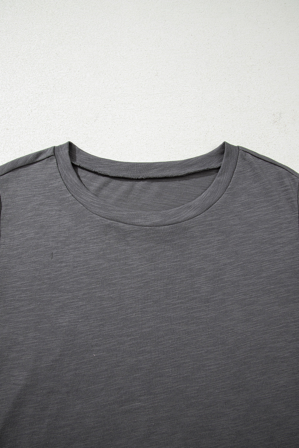 Dark Grey Ruffled Short Sleeve Plus Size Top