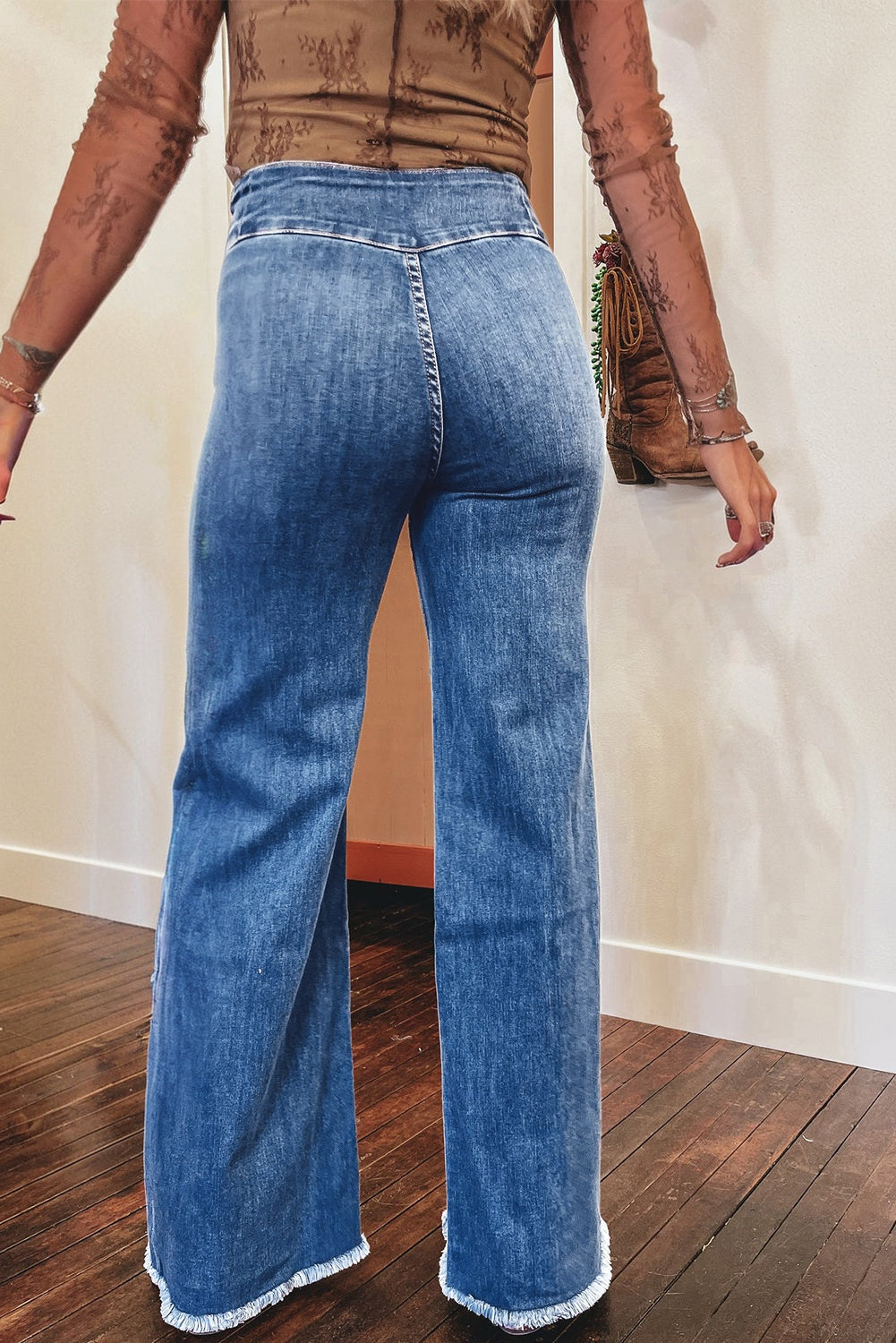 ‘Melrose’ High Waist Bareback Flare Jeans